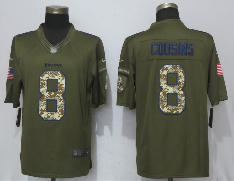 Men Minnesota Vikings #8 Cousins Green Salute To Service New Nike Limited NFL Jerseys->women nfl jersey->Women Jersey